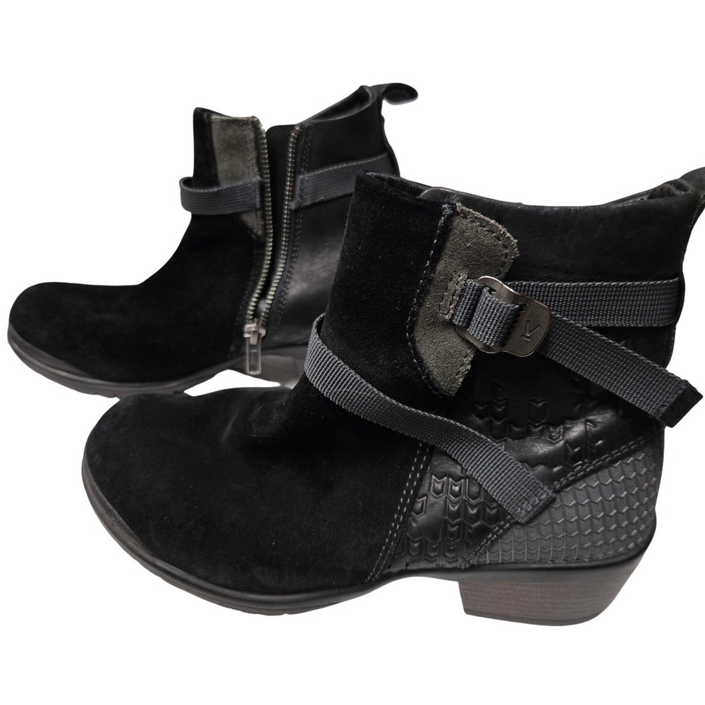 Keen Womens Black Suede Leather Geometric Textured‎ Ankle Boots Size 6 S1015459